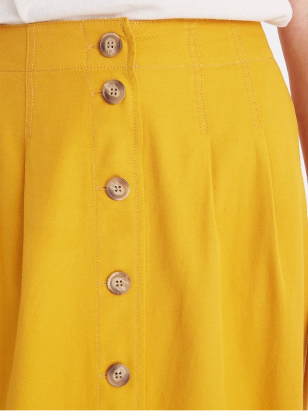 Madewell Patio Button Front Midi Skirt Tungsten Glow Size 6 - Picture 3 of 10